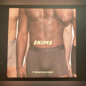 SKIMS Men’s 3-Pack White Stretch Boxer Briefs 3” Inseam Size Large